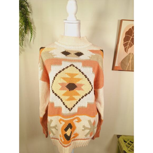 Here's A Hug Women's Cotton Blend Turtleneck Sweater Large - Picture 1 of 6